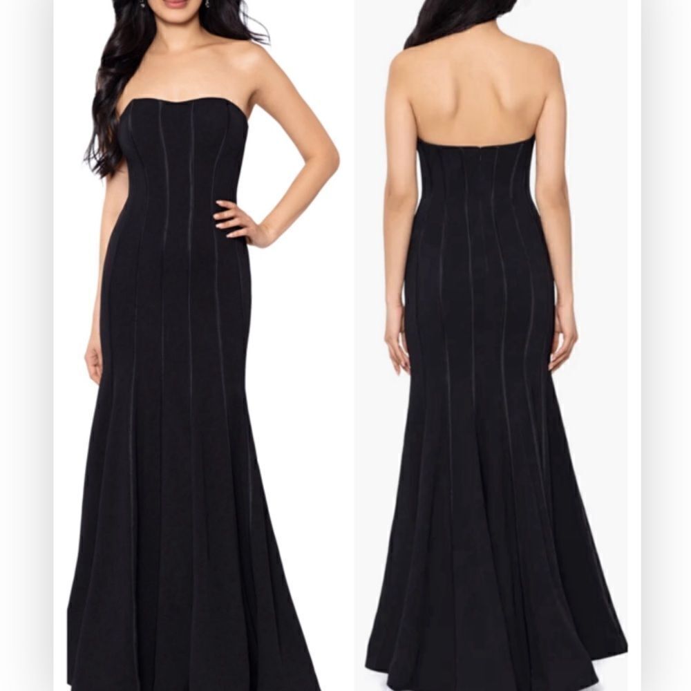 Xscape 5404X Strapless Scuba Trumpet Gown NEW $318